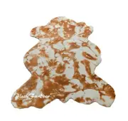 5' x 6' Tissavel American Dairy Cowhide Beige Faux Fur Area Rug PlushFurEver