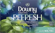 Downy Infusions Botanical Mist Fabric Softener Dryer Sheets, 105 count