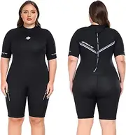 JSNORKLET Plus Size Wetsuit for Women and Men, 3mm Back Zipper Neoprene Diving Suits for Diving Snorkeling Surfing Swimming