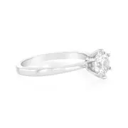 Luminesce Lab Grown 1 Carat Brilliant Cut Diamond Solitaire Ring in Sterling Silver, O