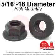 5/16"-18 Grade 8 (G) Hex Flange Top Lock Nuts Coarse Phos & Oil (Pick Quantity)