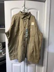 Carhartt Rugged Flex Relaxed Fit Canvas Fleece Shirt/Jacket Size XL Tall