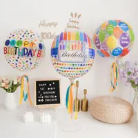 在飛比找ETMall東森購物網優惠-4D彩色印花透明波波球生日桌飄氣球場景裝飾韓版ins風派對布