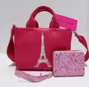 Betsey Johnson Eiffel Tower Small Tote Crossbody Bag & Wallet Emily Paris NWT