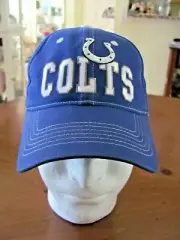 COLTS INDIANAPOLIS NFL ROYAL BLUE & WHITE BASEBALL HAT ~ONE SIZE ADJUSTABLE NWOT