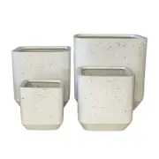 SA NEW Modstone Grayson Square Plant Pot Large White Tz