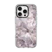 iPhone 16 Pro Clear Case MagSafe Compatible Grey Purple Marble