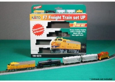 Kato N Scale ~ F-7 Freight Train Set ~ Two Hoppers, Tank Car, Caboose ~ 106-6272