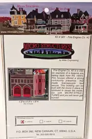 Z Scale Miller Eng Micro-Structures Kit #901 - Fire Engine Co. #2 NIB