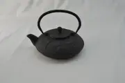 Cast Iron Teapot, Enamelized Interior, Stainless Steel Strainer, Black Butterfly
