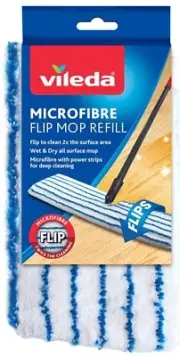 Vileda MICROFIBRE FLIP FLAT MOP REFILL For Wet & Dry Cleaning, Machine Washable