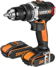 WORX 20V Cordless Brushless Drill Driver, 60Nm, 2 Speed, 13mm Chuck, 2x Battery