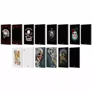 ALCHEMY GOTHIC SKULL AND CARDS LEATHER BOOK WALLET CASE FOR HUAWEI XIAOMI TABLET
