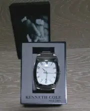 Kenneth Cole Quartz Watch KC3493 Men Silver Steel Barrel Japan Movement New
