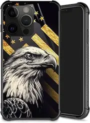 Compatible with iPhone 14 Pro Max Case,Personality pattern Plexiglass iPhone 14 Pro Max Cases for Boys Men,Eagle american flag Pattern Shockproof Anti-Scratch Case for Apple iPhone 14 Pro Max 6.7 inch