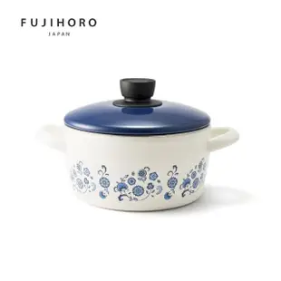 【FUJIHORO 富士琺瑯】Memories 雙耳附蓋琺瑯鍋20cm-3.0L-復刻小藍花(雙耳 燉鍋 湯鍋 復古風)