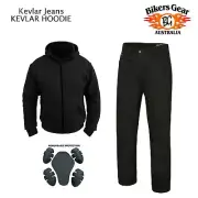 Australian Bikers Gear Motorcycle Motorbike Racing Fleece Hoodie & Denim Pants