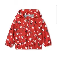 在飛比找蝦皮購物優惠-GAP 女幼童 花朵印花連帽夾克 紅 3T
