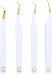 M LASH Eyelash Extension Tweezers (Set of 4) - Professional & Precision Lash ...
