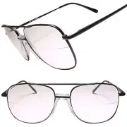 Genuine Vintage Half Lens Bifocal Square Black Reader 3.00 Reading Glasses