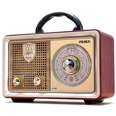 PRUNUS J-110 Retro Portable Radio AM/FM/Shortwave Bluetooth Speaker Battery ...