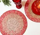 Set of 6, Handmade beaded placemat, Beaded table mat