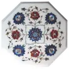 2'x2' Marble Console Center Table Top Lapis Lazuli Marquetry Inlay Hallway Decor