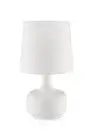 17 White Metal Bedside Table Lamp With Off-White Shade