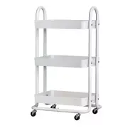 NNEDSZ Storage Trolley Kitchen Cart 3 Tiers Rack Shelf Organiser Wheels White