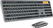 ProtoArc Backlit Bluetooth Keyboard and Mouse for Mac, KM100-A Full Size Wireless Keyboard Mouse for Mac, Multi-Device Rechargeable for MacBook Pro/Air, iMac, iPhone, iPad, Space Gray