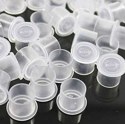 Tattoo Ink Caps, 300pcs Large Size 17mm x 14mm Plastic Disposable Microbladin...