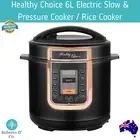Healthy Choice 6L Electric Multi Cooker Slow Cooker Pressure Cooker Rice Cooker
