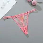 Mesh Sexy Thong for Women Ladies Transparent Floral Print Micro G-string Lightwe