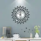 JUGV - 14.9 Inch Modern Elegant Silent Wall Clock, Quartz Non-Ticking Easy Read