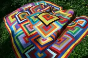 Hand Made Quilt "FREE YOUR SCRAPS" Design by Quilt-Addicts 82" square`
