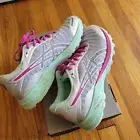 Asics Women's Shoes DynaFlyte Sneakers White Pink Glow Silver Size 6