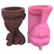 Cheek Support Thinker Flower Pot Mold Succulent Planter Resin Mold for DIY Craft