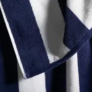Striped Cabana Beach Towel - Cotton Terry, Blue