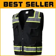 Durable 12 Pockets High Visibility Vest with Reflective Tape – Perfect for Work