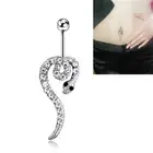 Fashion Women's Belly Button Navel Ring Silver Snake Body Piercing Jewelry H. S~