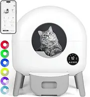 Advwin Self Cleaning Cat Litter Box, 76L+14L Large Capacity Automatic Smart Cat Litter Box APP Control for Multiple Cats, Safety Anti-Pinch Protection, Toilet Data and LED Touch Display