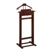 Proman Products Mission Wardrobe Wood Valet Stand with Drawer, Contour Hanger