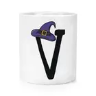 Letter V Witches Wizard Hat Makeup Brush Pencil Pot Witch Halloween Alphabet