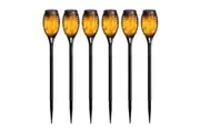 Oppsbuy 6 Pack Outdoor Solar Torch Flame Lights LED Solar Garden Lights Waterproof Pathway Lights
