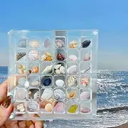[JHIALG] Acrylic Magnetic Seashell Display Box, Clear Acrylic Diamond Gemstone Beads Storage Display Organizer Box, Seashell Storage Box, Multifunctional Clear Jewelry Display Organizer Case