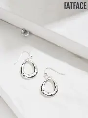 FatFace Silver Tone Hammered Drop Earrings (AD7170) | $29