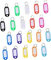 KALLORY 50pcs Key Tags with Ring Key Hanging Labels for Easy Identification Luggage Pet Tags and More