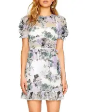 ALICE MCCALL So Darling Lavender Floral Mini Dress RRP$390 Size 12 AU / 8 US