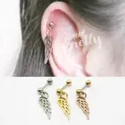 20g 16g wing dangle chain cartilage earring rose gold helix tragus labret 1pc