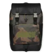 COACH Track Backpack In Signature Canvas Camo Green Print